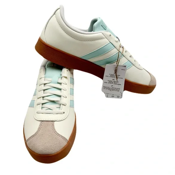ADIDAS Women’s VL Court Base Cream and Light Blue Sneakers, Size 9 - Picture 8 of 13